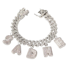 Load image into Gallery viewer, Claude Custom Cuban Link With Baguette Letters Bracelet
