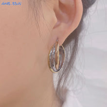 Load image into Gallery viewer, Sophie Mixed Metal Hoop Earrings
