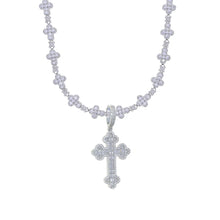 Load image into Gallery viewer, Khaleesi Iced Out Cross Pendant Necklace
