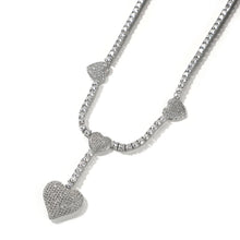 Load image into Gallery viewer, Marie 3 Pcs Drop Heart Tennis Necklace
