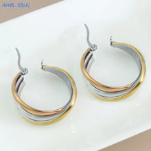 Load image into Gallery viewer, Sophie Mixed Metal Hoop Earrings
