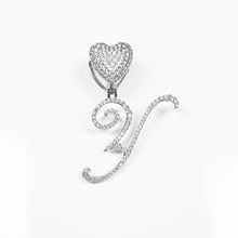 Load image into Gallery viewer, Paris Icy Classic Letter Initial Heart Necklace
