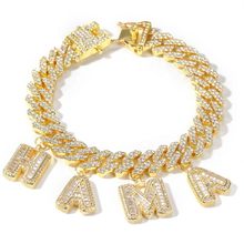 Load image into Gallery viewer, Claude Custom Cuban Link With Baguette Letters Bracelet
