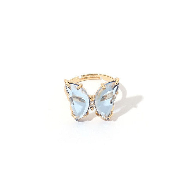 King Kylie Glass Butterfly Ring