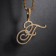 Load image into Gallery viewer, Paris Icey Cursive Letter Necklace
