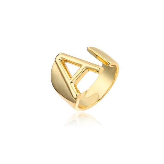 Helena Hollow Alphabet Ring