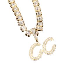 Load image into Gallery viewer, Fiona Custom Cursive Baguettes Cz Necklace
