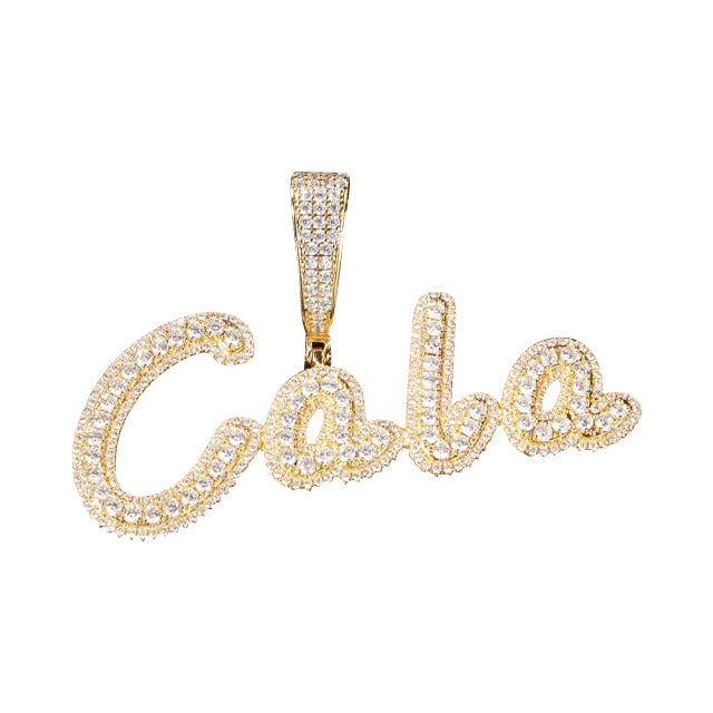 Fiona Custom Cursive Baguettes Cz Necklace