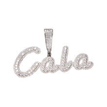 Load image into Gallery viewer, Fiona Custom Cursive Baguettes Cz Necklace
