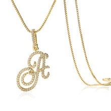 Load image into Gallery viewer, Paris Icey Cursive Letter Necklace
