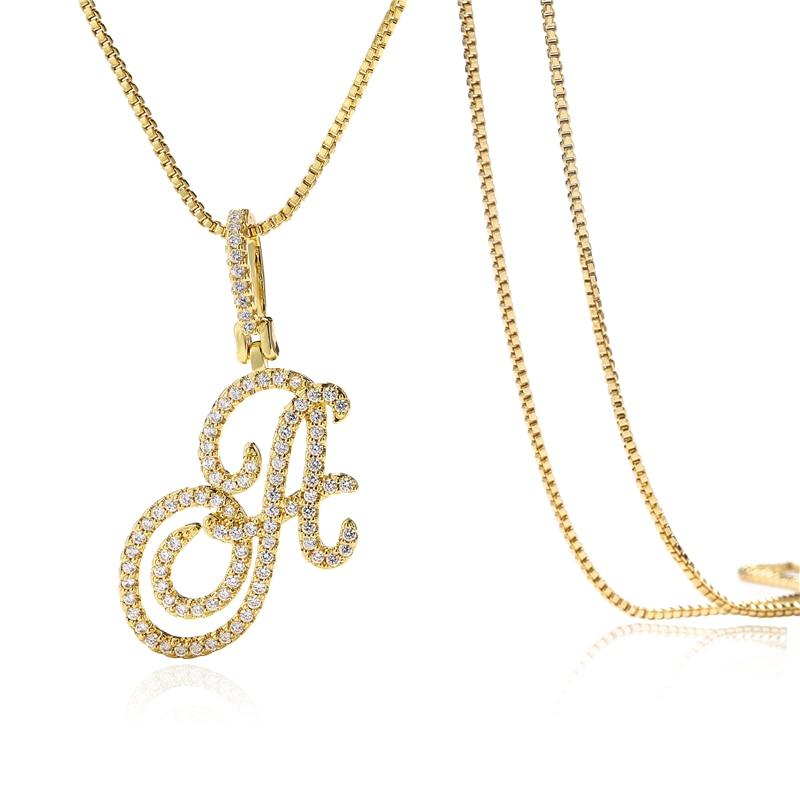 Paris Icey Cursive Letter Necklace