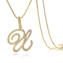 Load image into Gallery viewer, Paris Icey Cursive Letter Necklace
