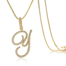 Load image into Gallery viewer, Paris Icey Cursive Letter Necklace
