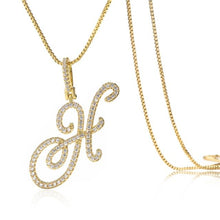 Load image into Gallery viewer, Paris Icey Cursive Letter Necklace
