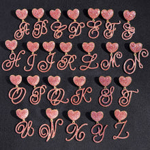 Load image into Gallery viewer, Paris Icey Pink Letter Initial Heart Necklace
